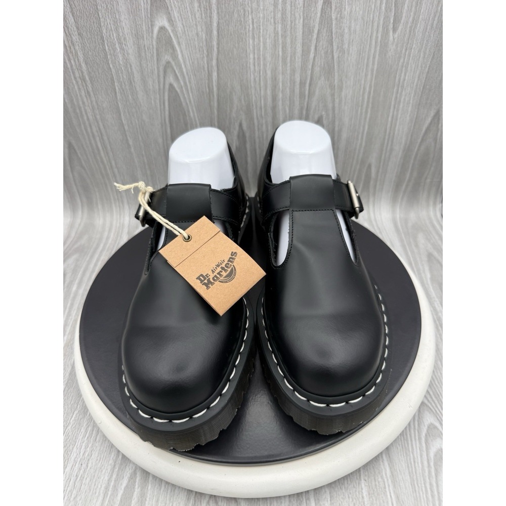 Dr. Martens Polley Bex Womens Size 10 Black Leather Mary Jane Flats Buckle Shoes - Picture 3 of 9